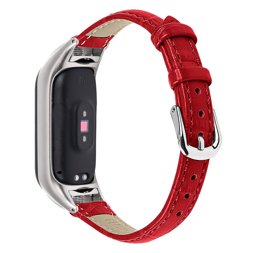 For Xiaomi Smart Band 8 Wrist Strap Crocodile Texture Top Layer Cowhide Leather Watch Band For Xiaomi Smart Band 8 Wrist Strap Crocodile Texture Top Layer Cowhide Leather Watch Band